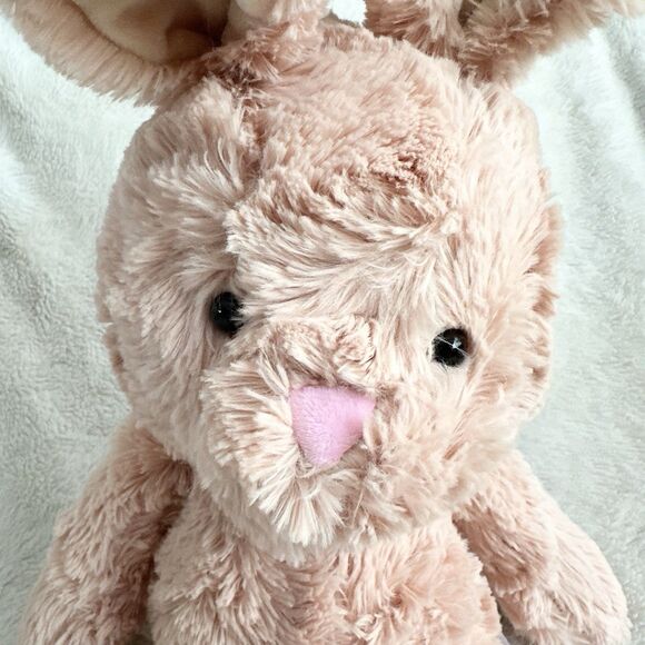 Animal Adventure Plush Bunny Rabbit Brown Shaggy Pink Nose 2021 15” Stuffed Toy - Picture 2 of 7